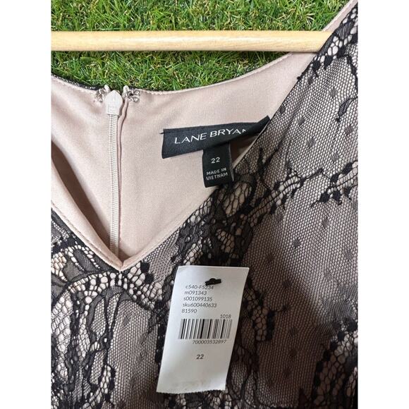 Lane Bryant Black Lace Overlay Fit and Flare Belted Midi Dress 22W - Picture 6 of 9